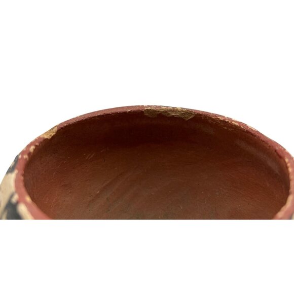 VTG Handcrafted Jemez Pueblo Pottery Bowl Geometric Pattern Signed Chinana READ - Picture 8 of 10